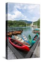 Lake Bohinj (Bohinjsko jezero), Triglav National Park, Upper Carniola, Slovenia. Canoes for rent...-null-Stretched Canvas