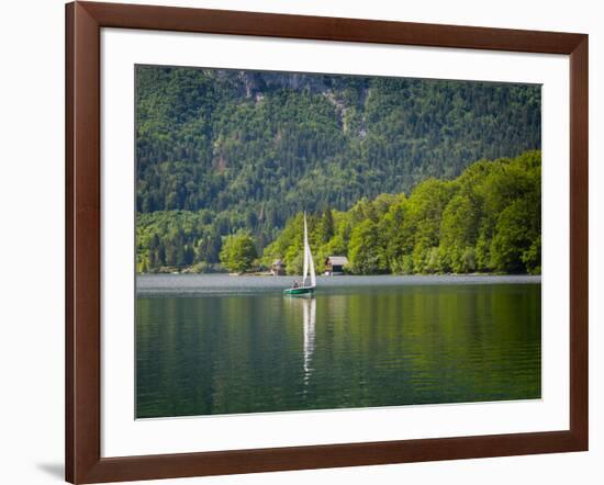 Lake Bohinj (Bohinjsko jezero), Triglav National Park, Upper Carniola, Slovenia. Sailing on the...-null-Framed Photographic Print