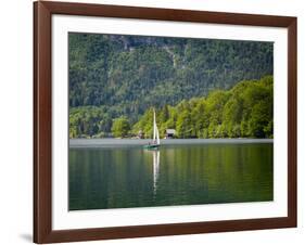 Lake Bohinj (Bohinjsko jezero), Triglav National Park, Upper Carniola, Slovenia. Sailing on the...-null-Framed Photographic Print