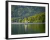Lake Bohinj (Bohinjsko jezero), Triglav National Park, Upper Carniola, Slovenia. Sailing on the...-null-Framed Photographic Print