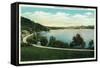 Lake Bomoseen, Vermont, Scenic View of the Lake-Lantern Press-Framed Stretched Canvas