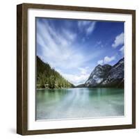 Lake Braies and Dolomite Alps, Northern Italy-null-Framed Photographic Print