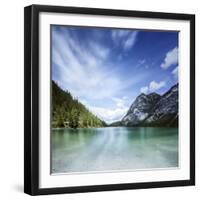 Lake Braies and Dolomite Alps, Northern Italy-null-Framed Photographic Print