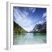 Lake Braies and Dolomite Alps, Northern Italy-null-Framed Photographic Print