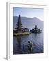 Lake Bratan, Pura Ulun Danu Bratan Temple and Boatman, Bali, Indonesia-Steve Vidler-Framed Photographic Print