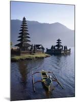 Lake Bratan, Pura Ulun Danu Bratan Temple and Boatman, Bali, Indonesia-Steve Vidler-Mounted Photographic Print