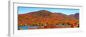 Lake Bromont with Bromont Mountain in the background, Bromont, Quebec , Canada-null-Framed Photographic Print