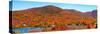 Lake Bromont with Bromont Mountain in the background, Bromont, Quebec , Canada-null-Stretched Canvas