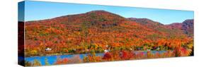 Lake Bromont with Bromont Mountain in the background, Bromont, Quebec , Canada-null-Stretched Canvas