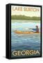 Lake Burton, Georgia - Kayak Scene-Lantern Press-Framed Stretched Canvas