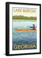 Lake Burton, Georgia - Kayak Scene-Lantern Press-Framed Art Print