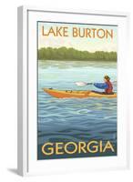 Lake Burton, Georgia - Kayak Scene-Lantern Press-Framed Art Print