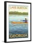 Lake Burton, Georgia - Kayak Scene-Lantern Press-Framed Art Print