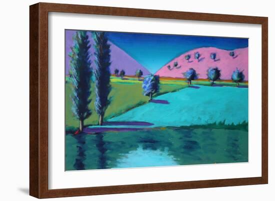 Lake Castlemorton, 2021 (acrylic on board)-Paul Powis-Framed Giclee Print