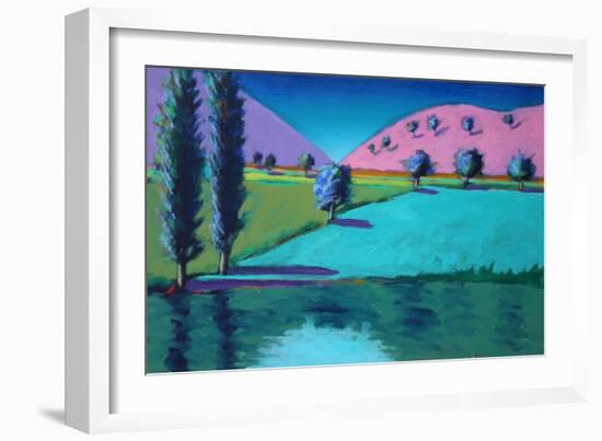 Lake Castlemorton, 2021 (acrylic on board)-Paul Powis-Framed Giclee Print