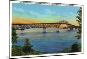 Lake Champlain, New York - Close-up View of the New Bridge-Lantern Press-Mounted Art Print