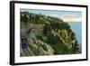 Lake Champlain, New York - Delaware and Hudson River Train Along Lake-Lantern Press-Framed Art Print