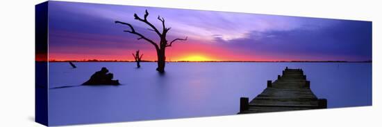 Lake Charm Blue-Wayne Bradbury-Stretched Canvas