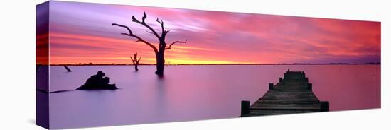 Lake Charm Red-Wayne Bradbury-Stretched Canvas