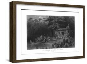 Lake Chaudiere, Canada, View of a Shanty on the Lake-Lantern Press-Framed Art Print