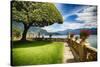 Lake Como Villa Garden-George Oze-Stretched Canvas