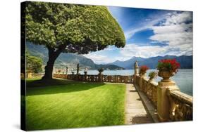 Lake Como Villa Garden-George Oze-Stretched Canvas