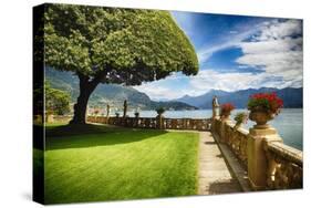 Lake Como Villa Garden-George Oze-Stretched Canvas