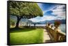 Lake Como Villa Garden-George Oze-Framed Stretched Canvas