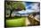 Lake Como Villa Garden-George Oze-Framed Stretched Canvas