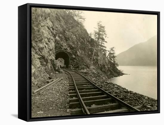 Lake Crescent Road, 1918-Asahel Curtis-Framed Stretched Canvas