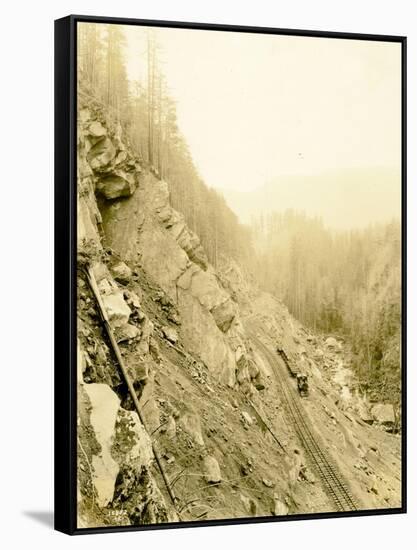 Lake Crescent Road, 1918-Asahel Curtis-Framed Stretched Canvas