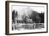 Lake Crescent, WA View of Tavern and Lodge Photograph - Lake Crescent, WA-Lantern Press-Framed Art Print