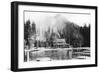 Lake Crescent, WA View of Tavern and Lodge Photograph - Lake Crescent, WA-Lantern Press-Framed Art Print