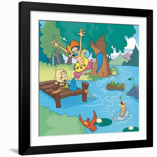 Lake Days - Jack & Jill-Bob Ostrom-Framed Giclee Print