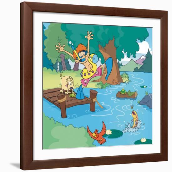 Lake Days - Jack & Jill-Bob Ostrom-Framed Giclee Print