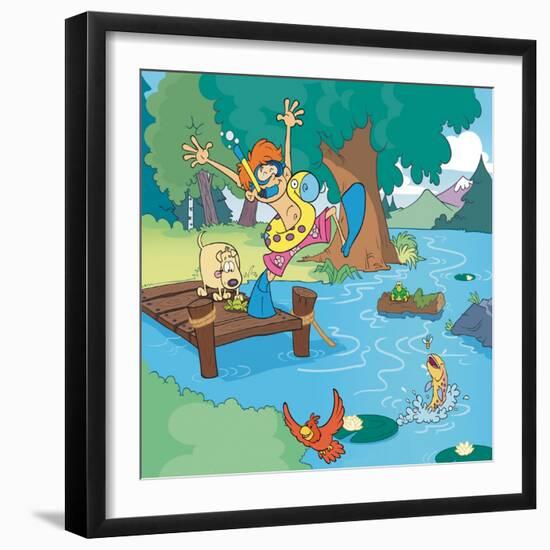 Lake Days - Jack & Jill-Bob Ostrom-Framed Giclee Print