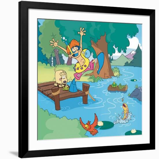 Lake Days - Jack & Jill-Bob Ostrom-Framed Giclee Print