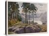 Lake District: Derwentwater from Castle Head, with Lodore at the Centre-null-Stretched Canvas