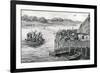 Lake-Dwellers Attacked-G.F. Scott Elliot-Framed Art Print