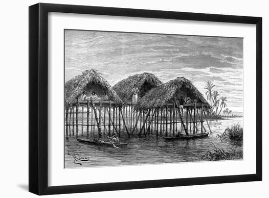 Lake Dwellings of Santa Rosa, Near Maracaibo, Venezuela, 1895-null-Framed Giclee Print