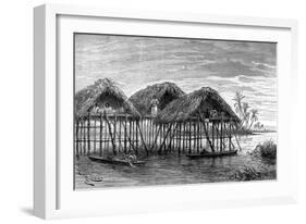 Lake Dwellings of Santa Rosa, Near Maracaibo, Venezuela, 1895-null-Framed Giclee Print