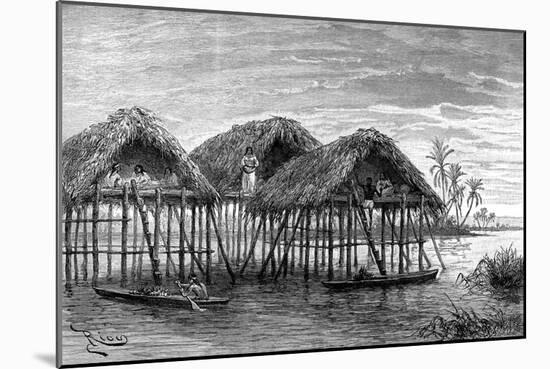 Lake Dwellings of Santa Rosa, Near Maracaibo, Venezuela, 1895-null-Mounted Giclee Print