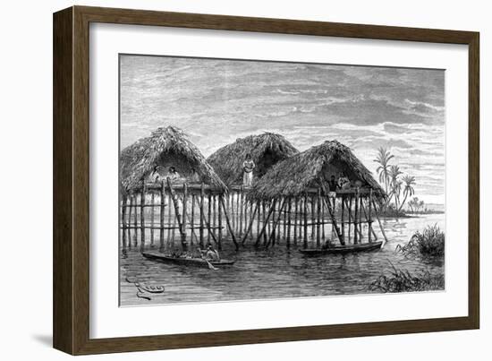 Lake Dwellings of Santa Rosa, Near Maracaibo, Venezuela, 1895-null-Framed Premium Giclee Print