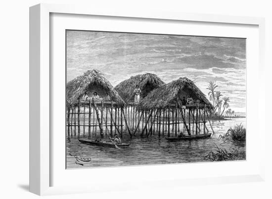 Lake Dwellings of Santa Rosa, Near Maracaibo, Venezuela, 1895-null-Framed Premium Giclee Print