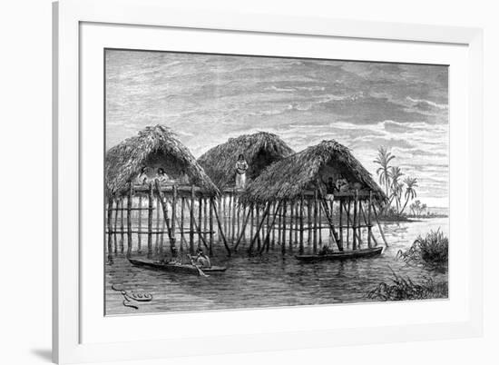 Lake Dwellings of Santa Rosa, Near Maracaibo, Venezuela, 1895-null-Framed Giclee Print