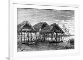 Lake Dwellings of Santa Rosa, Near Maracaibo, Venezuela, 1895-null-Framed Giclee Print