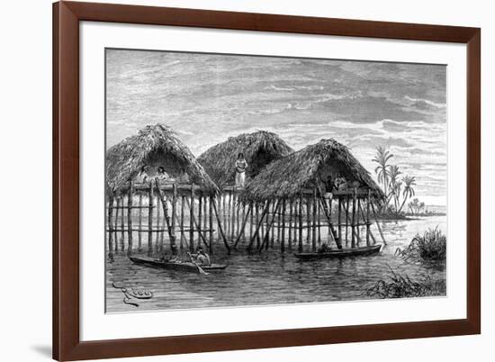 Lake Dwellings of Santa Rosa, Near Maracaibo, Venezuela, 1895-null-Framed Giclee Print