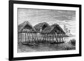 Lake Dwellings of Santa Rosa, Near Maracaibo, Venezuela, 1895-null-Framed Giclee Print