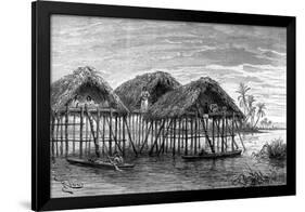 Lake Dwellings of Santa Rosa, Near Maracaibo, Venezuela, 1895-null-Framed Giclee Print