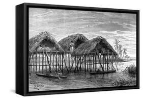 Lake Dwellings of Santa Rosa, Near Maracaibo, Venezuela, 1895-null-Framed Stretched Canvas